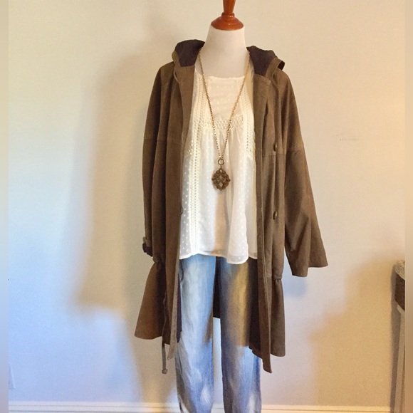 Suede Hooded Anorak Utility Coat by ileana Zara - Picture 4 of 6